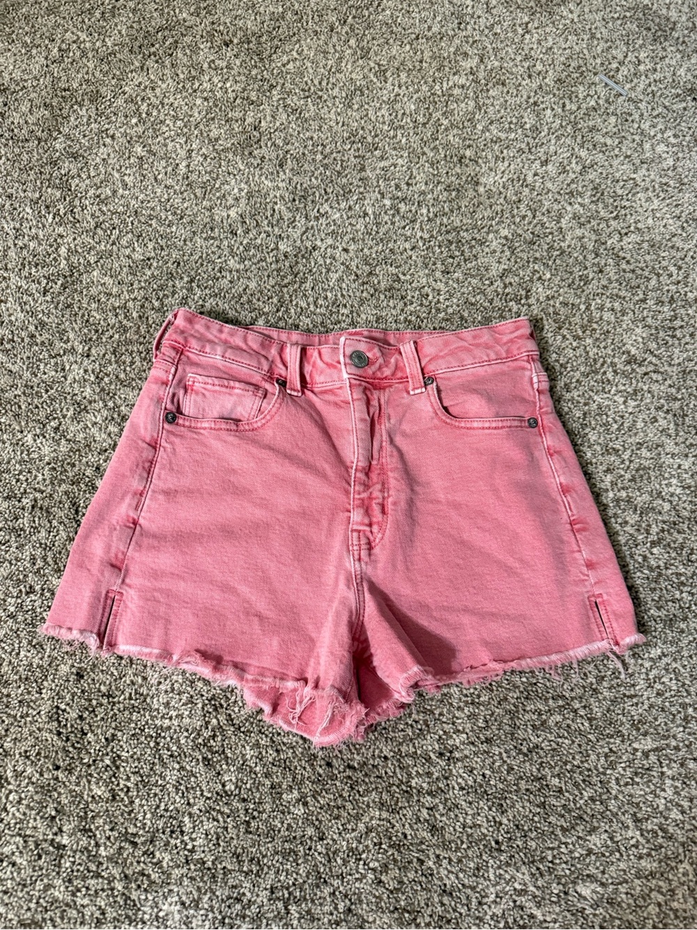 American Eagle Red Denim High-Rise Women's Shorts